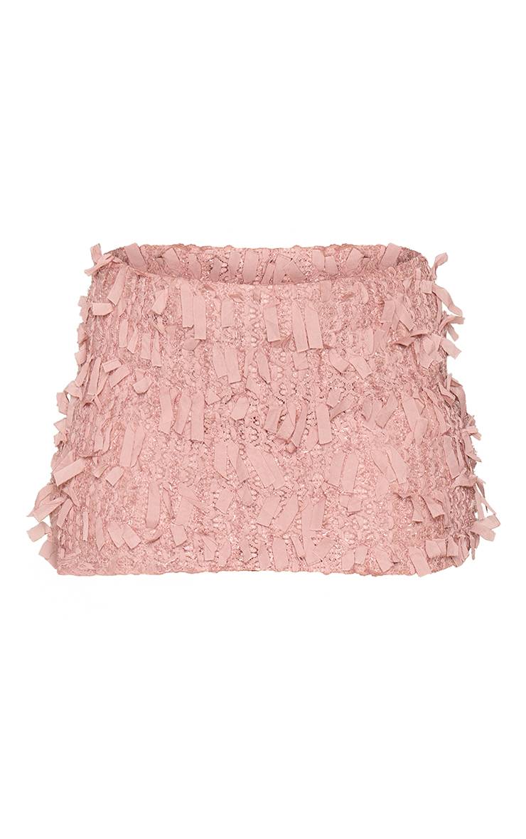 Rose Ensemble Coordonné Jupe Mini À Paillettes Texturées Shape