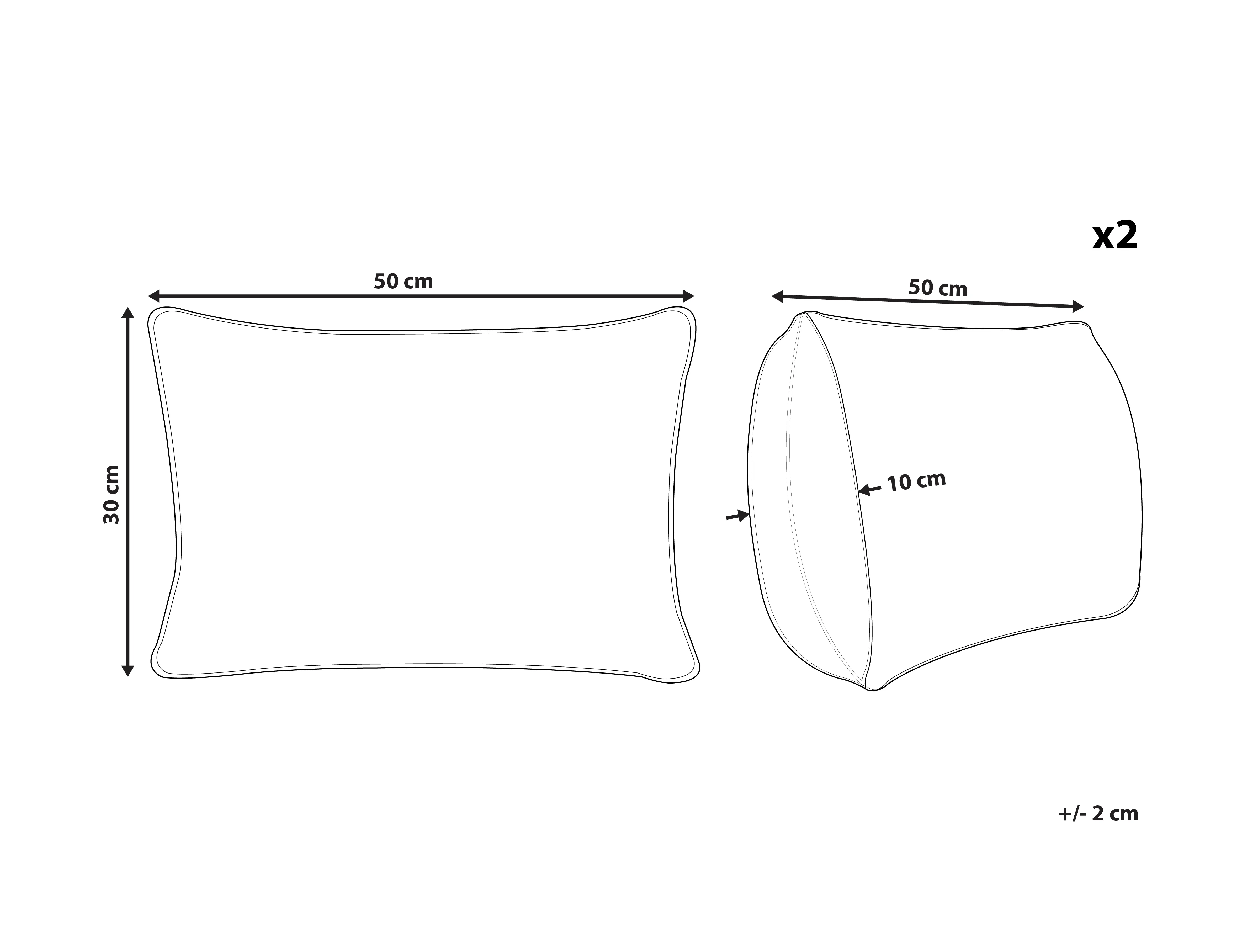 Set van 2 sierkussens HELIOTROPE 30 x 50 cm Wit effen