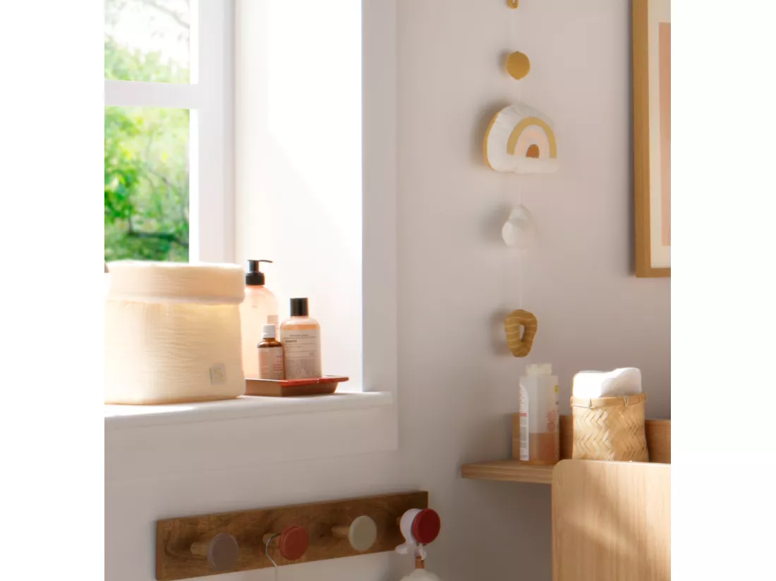 Panière de rangement en double gaze de coton