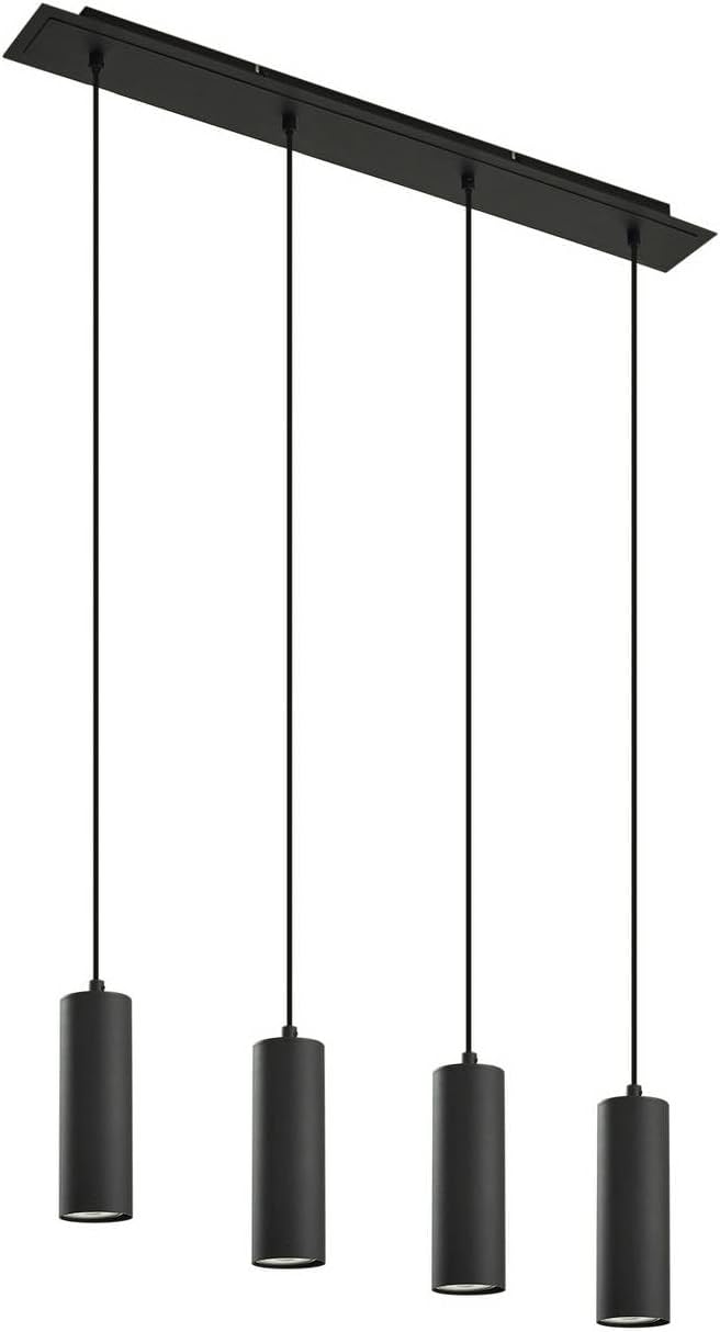 Lindby Esstisch Pendelleuchte, Hängeleuchte Metall schwarz Hängelampe 4x GU10 max. 35W ohne Leuchtmittel Esszimmer Küche Wohnzimmer
