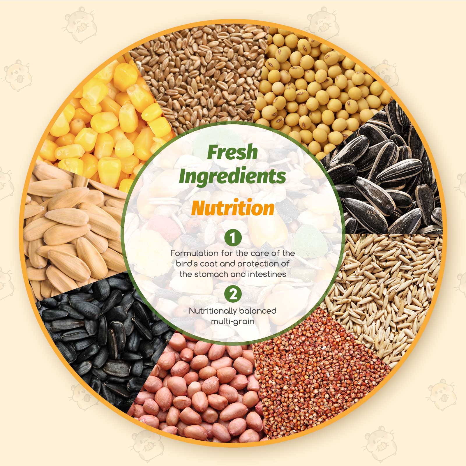 Nobleza - (500g) Ração Premium para Hamsters Anões, Alimento Saudável e Saboroso para Ratos, Desgaste Dentário e Saúde Dental