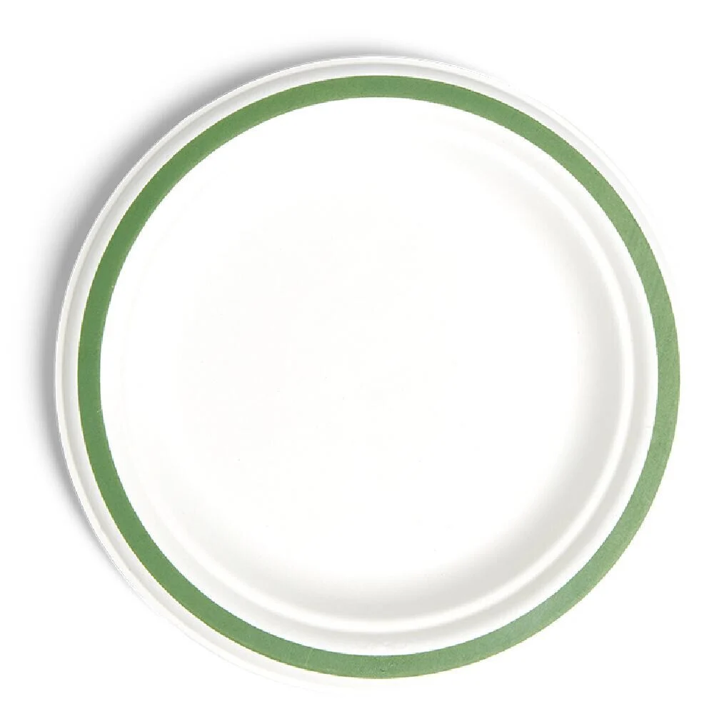 Lot de 20 assiettes plates fibre canne à sucre Ø18cm