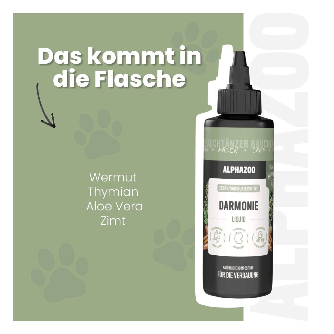 ALPHAZOO Magen-Darm Liquid Darmonie 100 ml I Hund