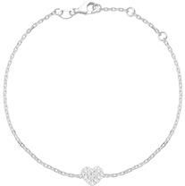 Armband hart 14k witgoud Diamanten