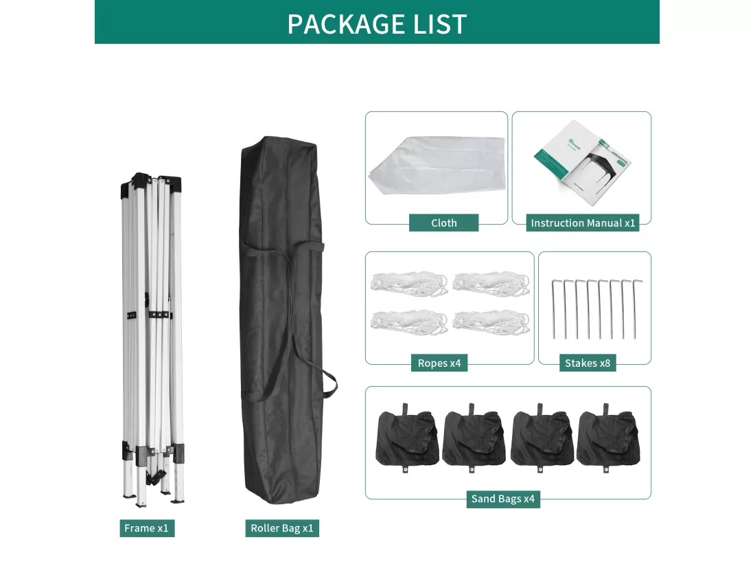 YITAHOME 3x3M Tonnelle de Jardin Pliante avec Parois - Résistant aux UV - Réglable Hauteur - Gris