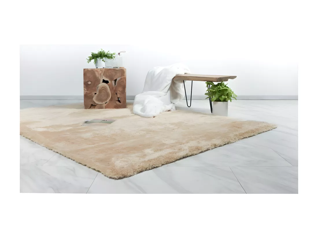 Tapis 150x80cm, design C005D coloris sable - Confort et élégance pour votre intérieur