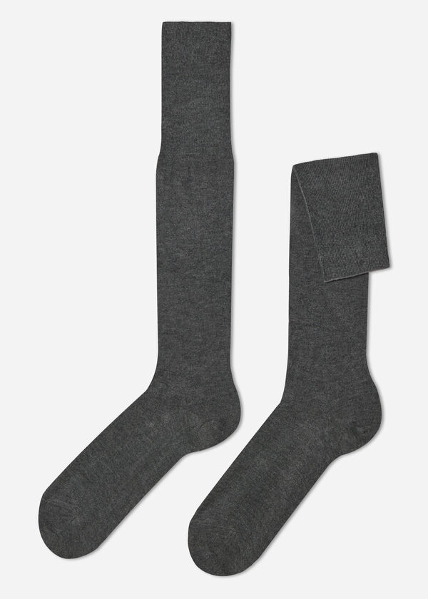 Meias compridas masculinas com cashmere