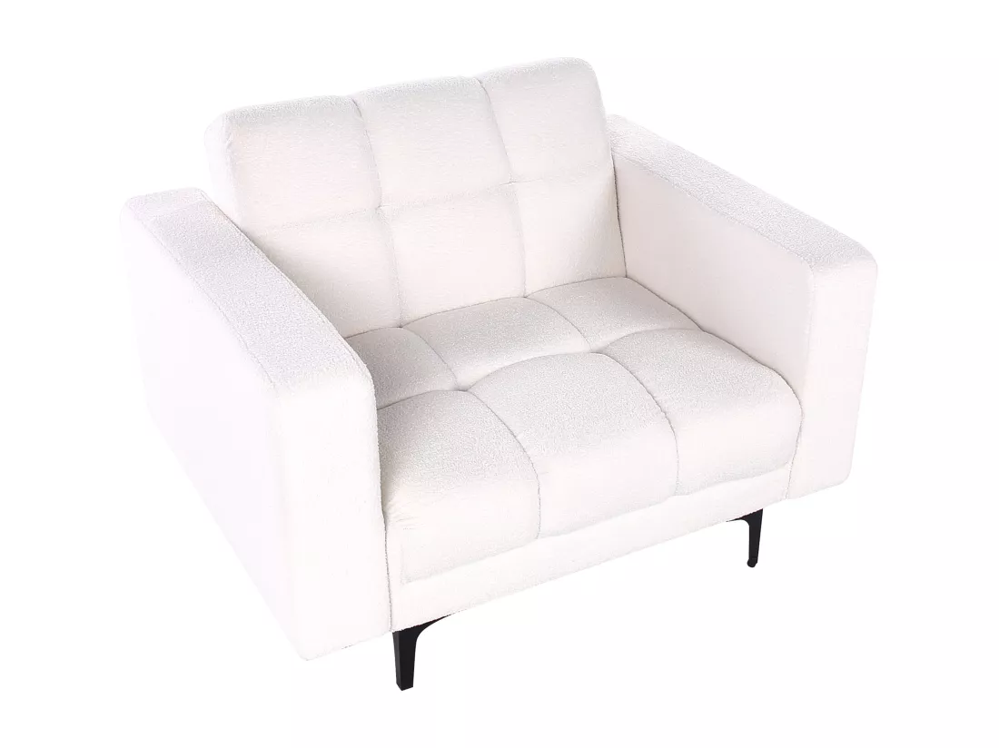 Fauteuil ALNES Bouclé Blanc