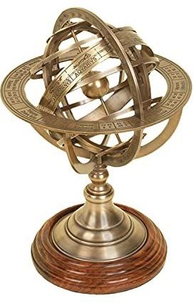 Deco 79 messing Globe Armillary unieke tafeldecoratie