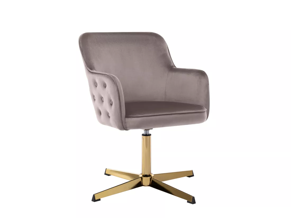 Chaise de bureau - Velours - Taupe et doré - CAPULI de Pascal Morabito