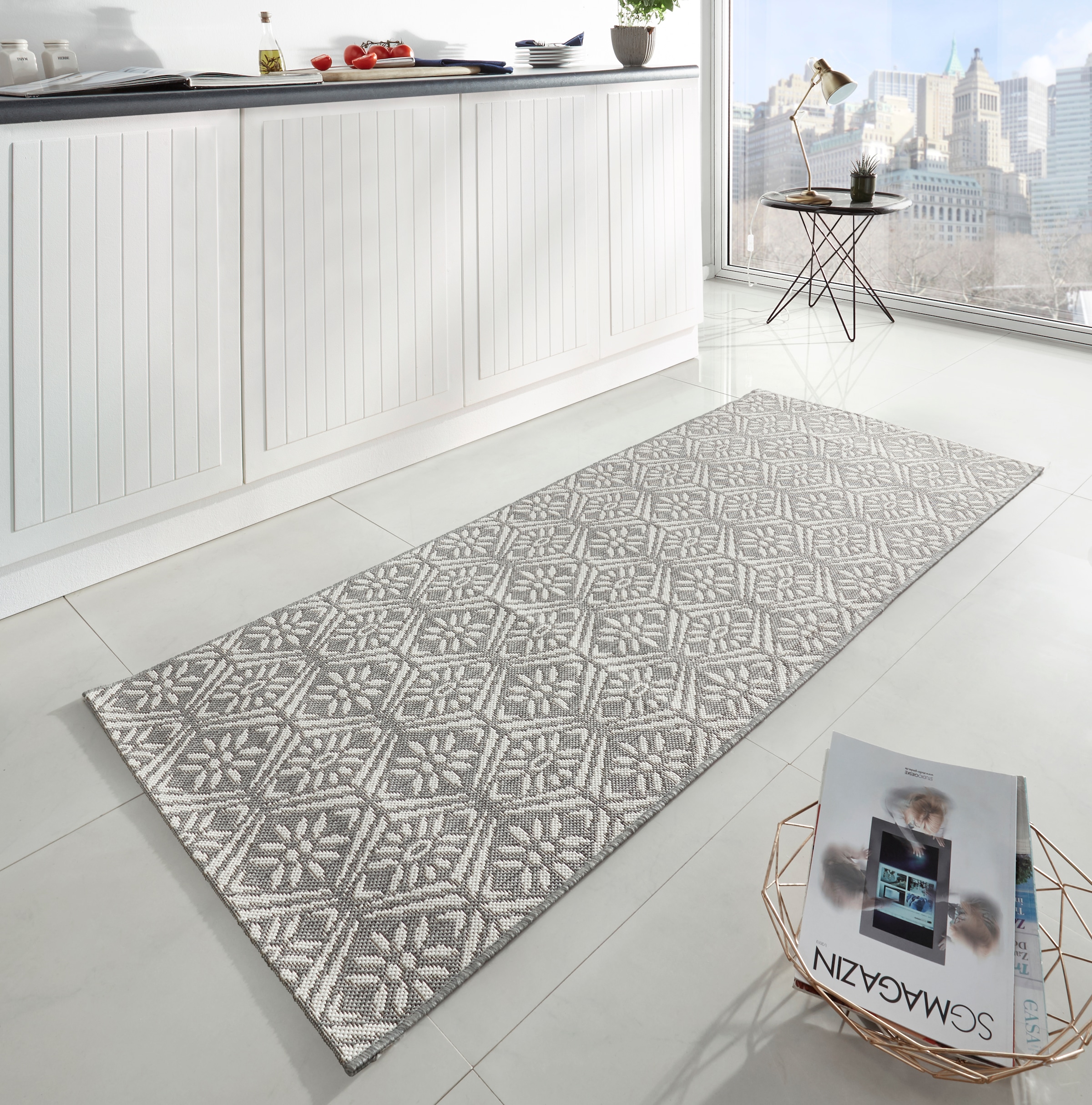HANSE Home Läufer »Creation« rechteckig 8 mm Höhe Teppichläufer, Küchenläufer, Teppich, Waschbar, Küche, Flur, Rauten