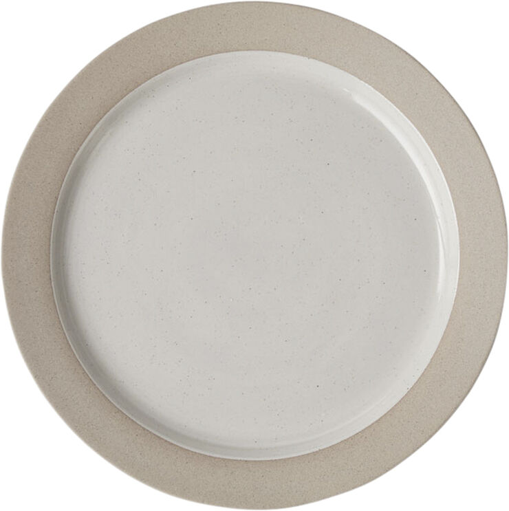 Studio About PLATE, LARGE, 2 PCS, CLAY SAND, GLAZE LIGHT GREY, 25015SG 131