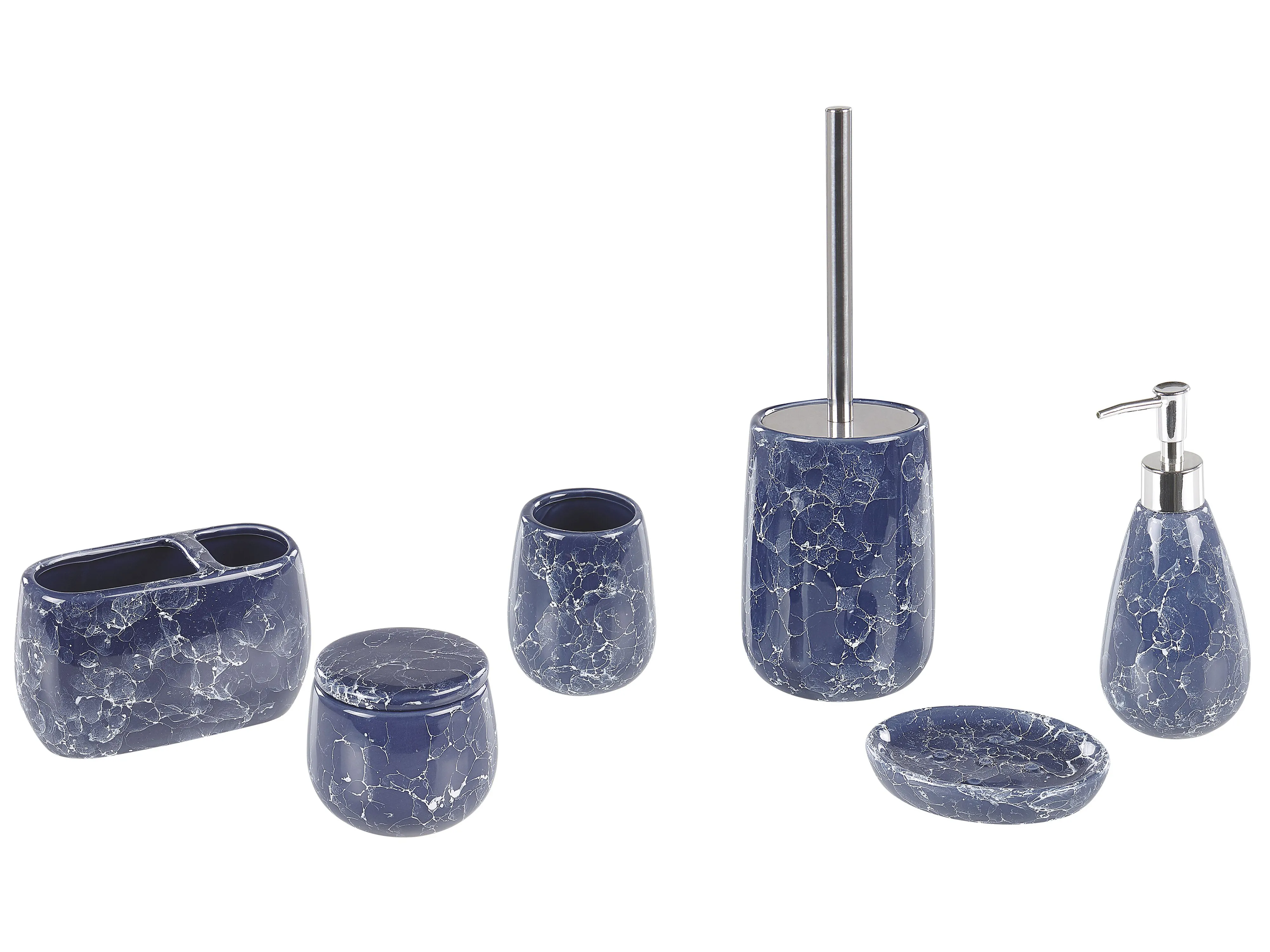 6-delige badkameraccessoireset ANTUCO Keramiek Blauw