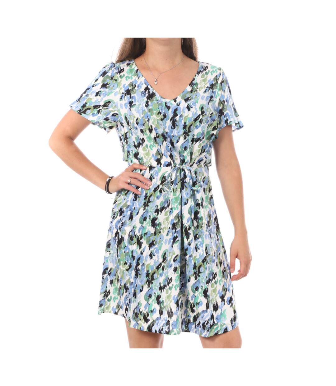 Robe Blanche/Bleu à Motifs Femme Vero Moda Easy