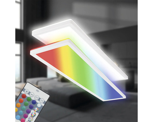 Dimbaar LED-paneel 36W 4800 lm 4000 K RGBW kleurveranderend 20x98 cm slank wit + achtergrondverlichtingseffect + afstandsbediening