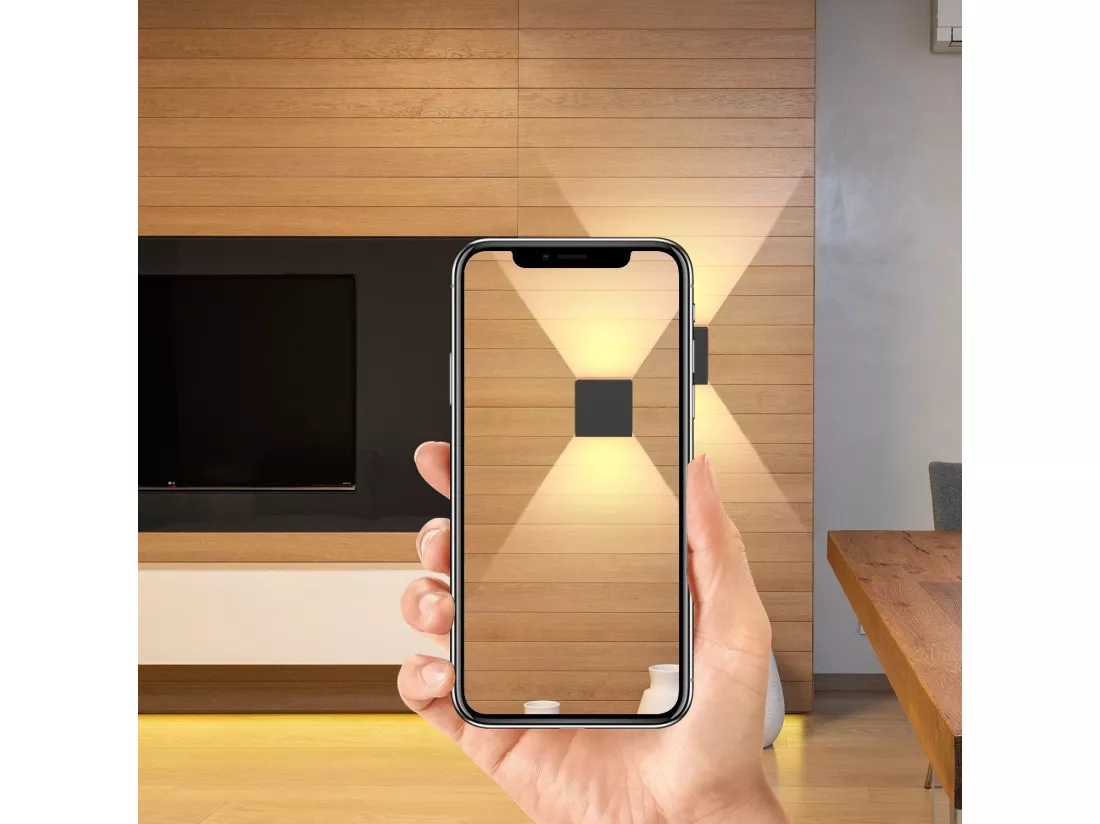 NETTLIFE applique murale LED applique extérieure lot de 2 applique murale extérieure intérieur haut bas éclairage extérieur noir moderne IP65