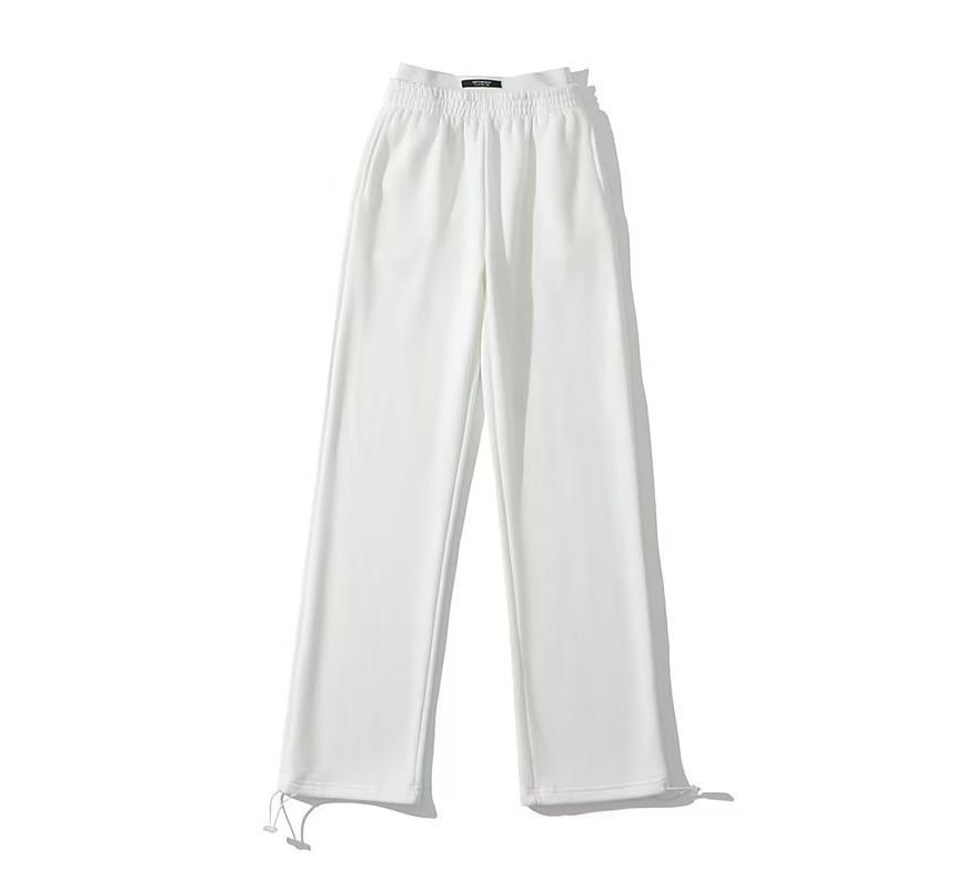 Haneliz - High Rise Applique Wijde Pijpen Joggingbroek