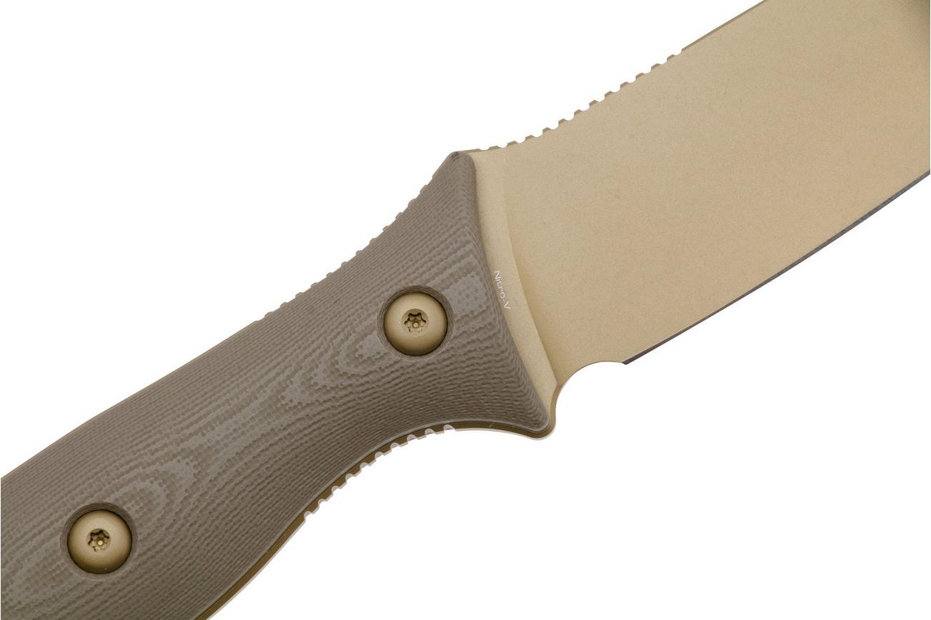 CIVIVI Stormridge C23041-2 Desert Tan Stonewashed Nitro-V, Tan G10, vaststaand mes