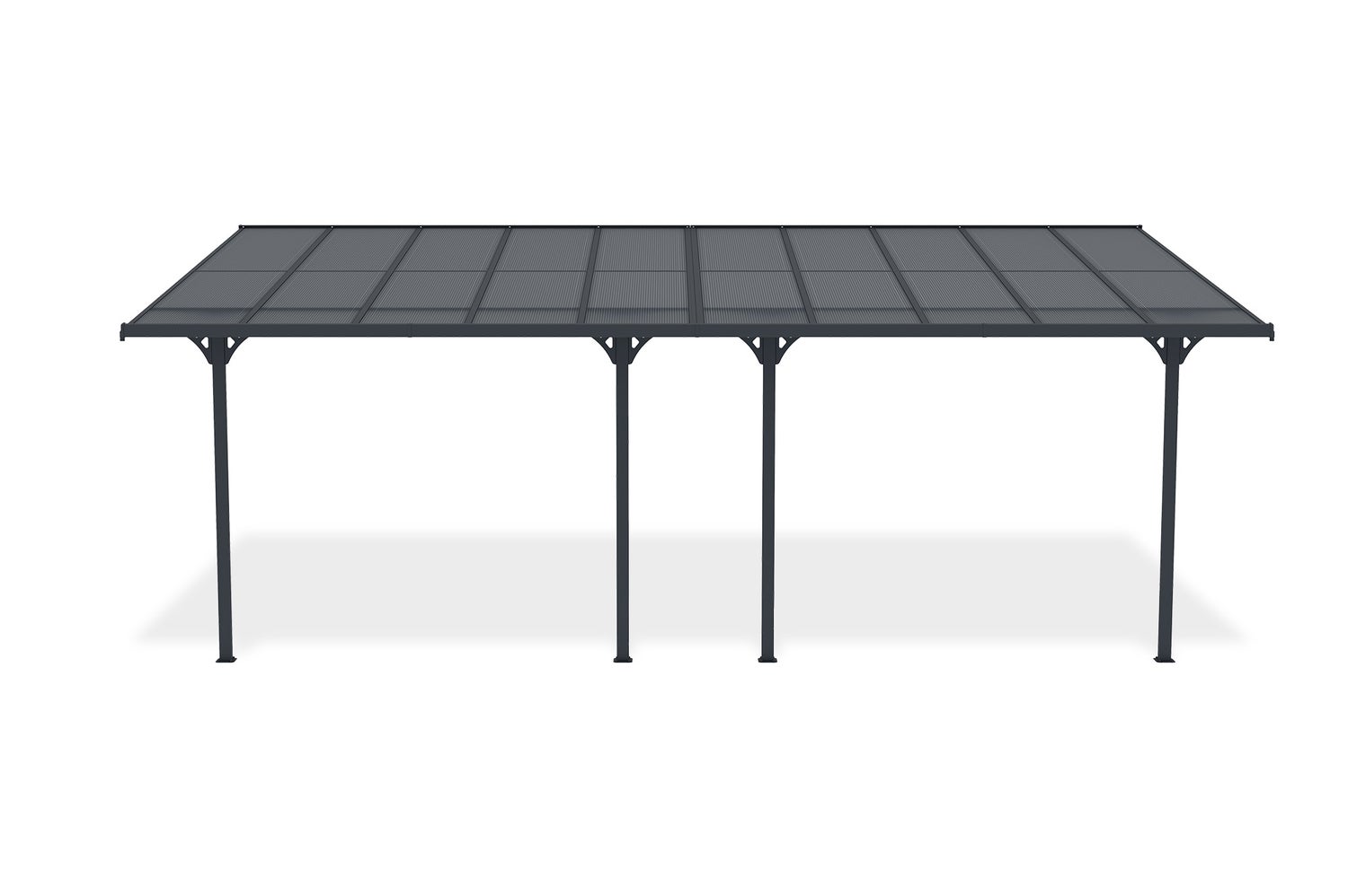 Aangebouwde pergola/carport 18m² KLEO 600L300 aluminiumgrijs