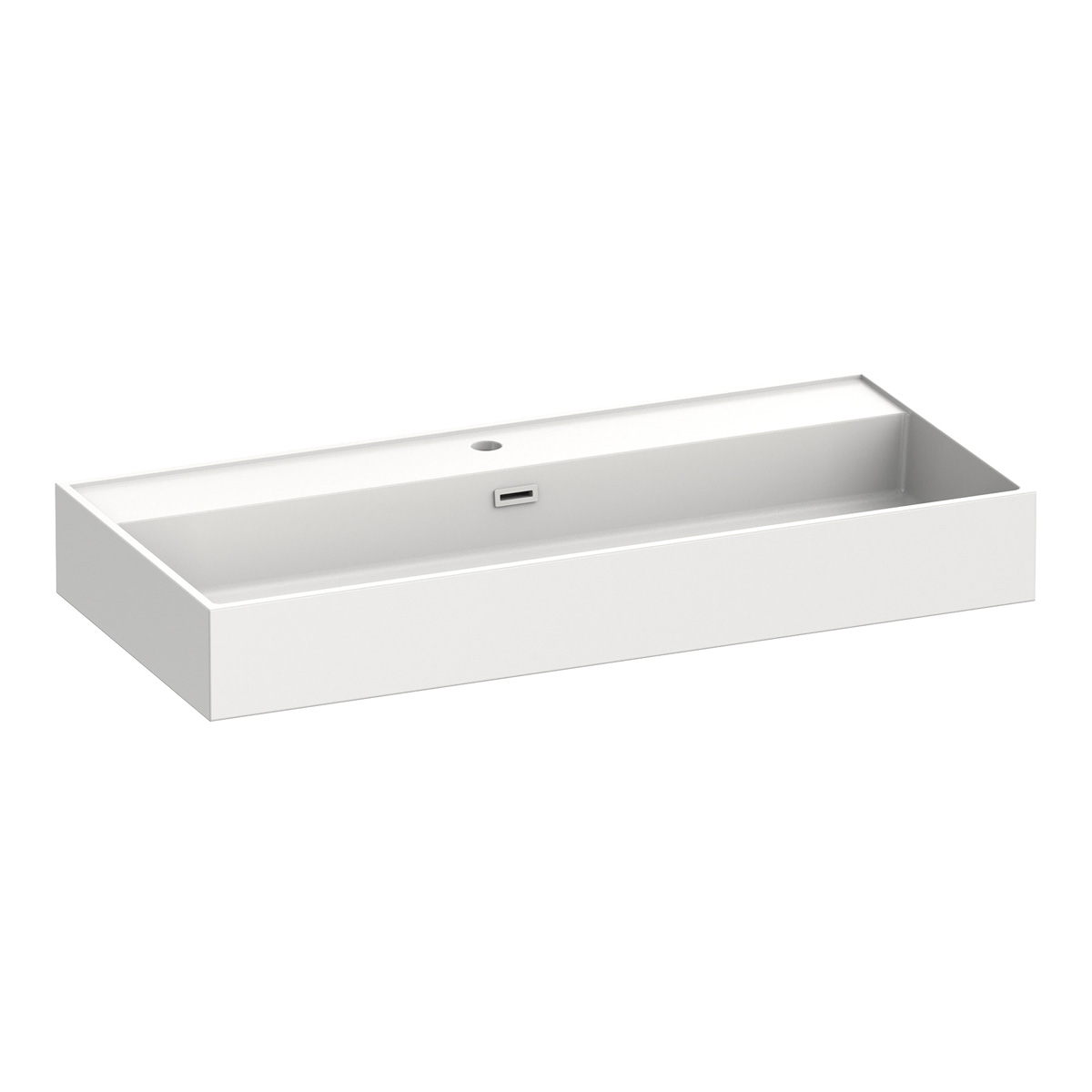 Brauer Gravity enkele wastafel mineraalmarmer 100cm met 1 kraangat wit glans
