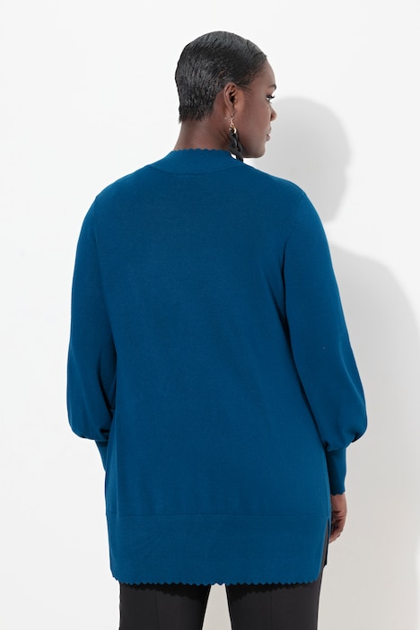 Pullover, Muschelsaum, Stehkragen, Langarm