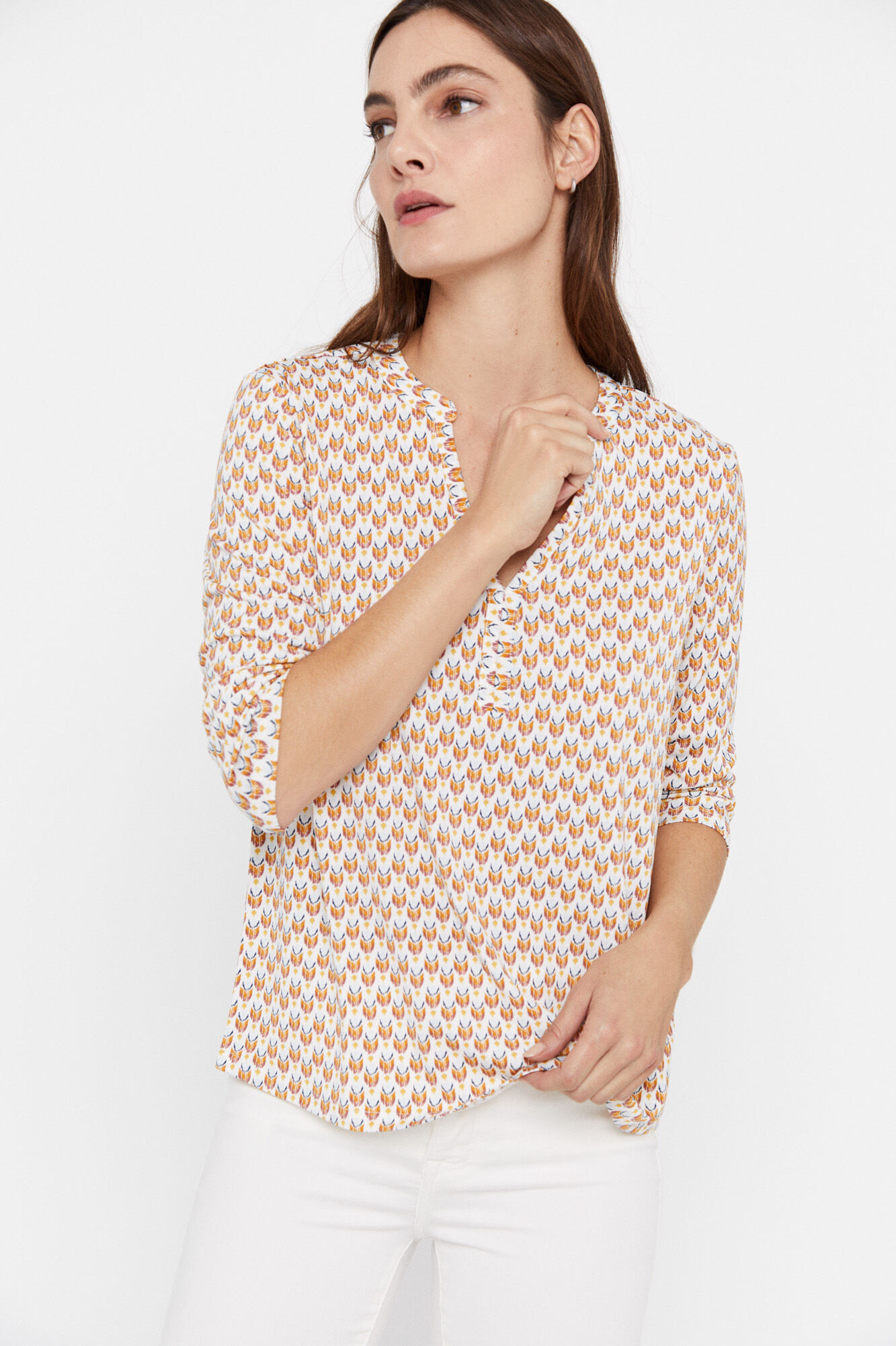 Blusa de malha com gola alta - Fúcsia