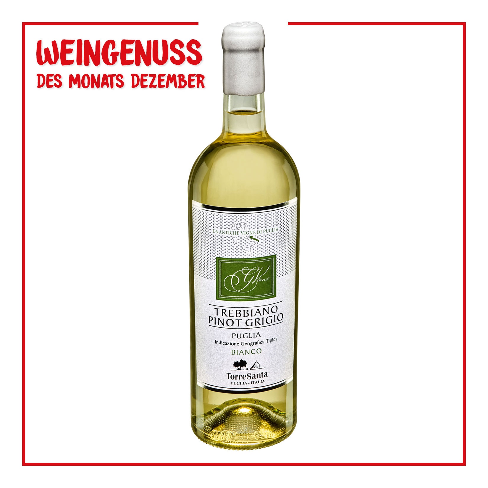 Torre Santa Trebbiano Pinot Grigio Puglia IGT 11,5 % vol 0,75 Liter