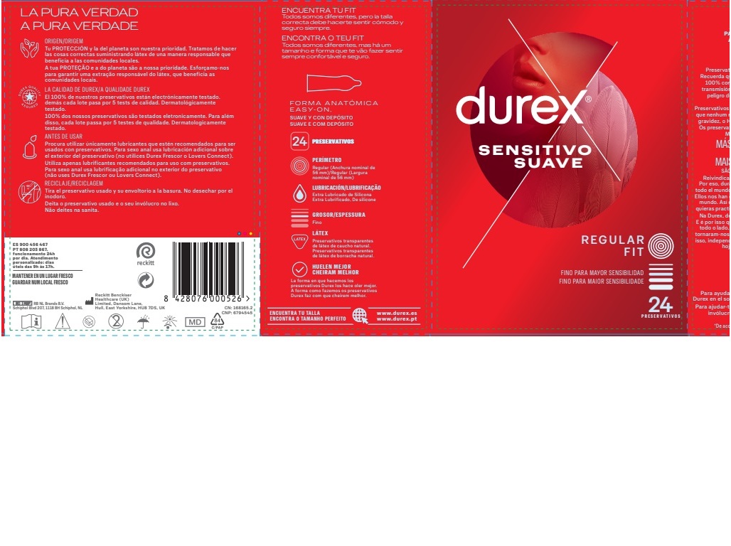 PRESERVATIVOS DUREX SENSITIVE SUAVE 24UN