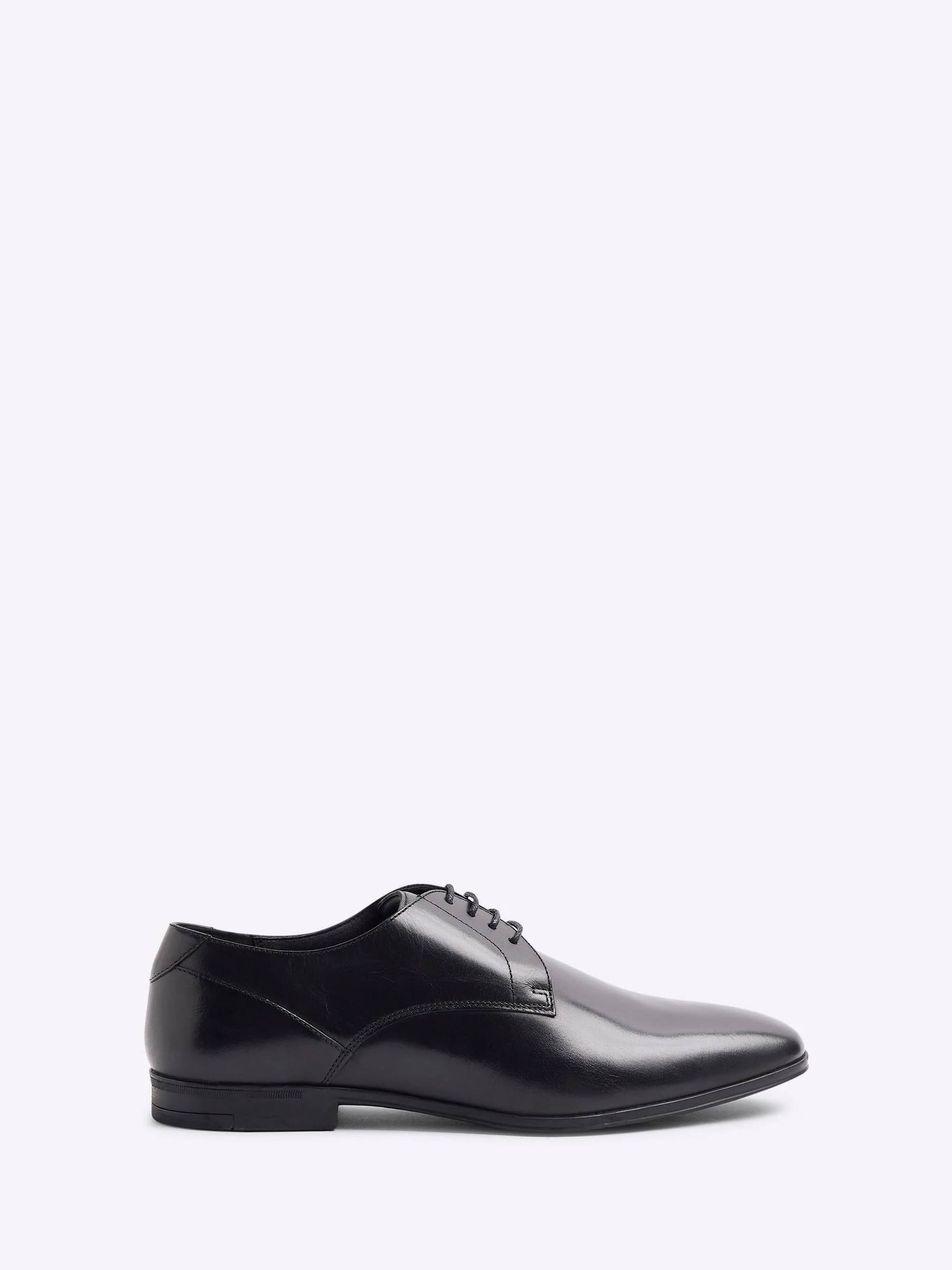 Zwart - River Island Wide Fit Leather Formal Derby Shoes