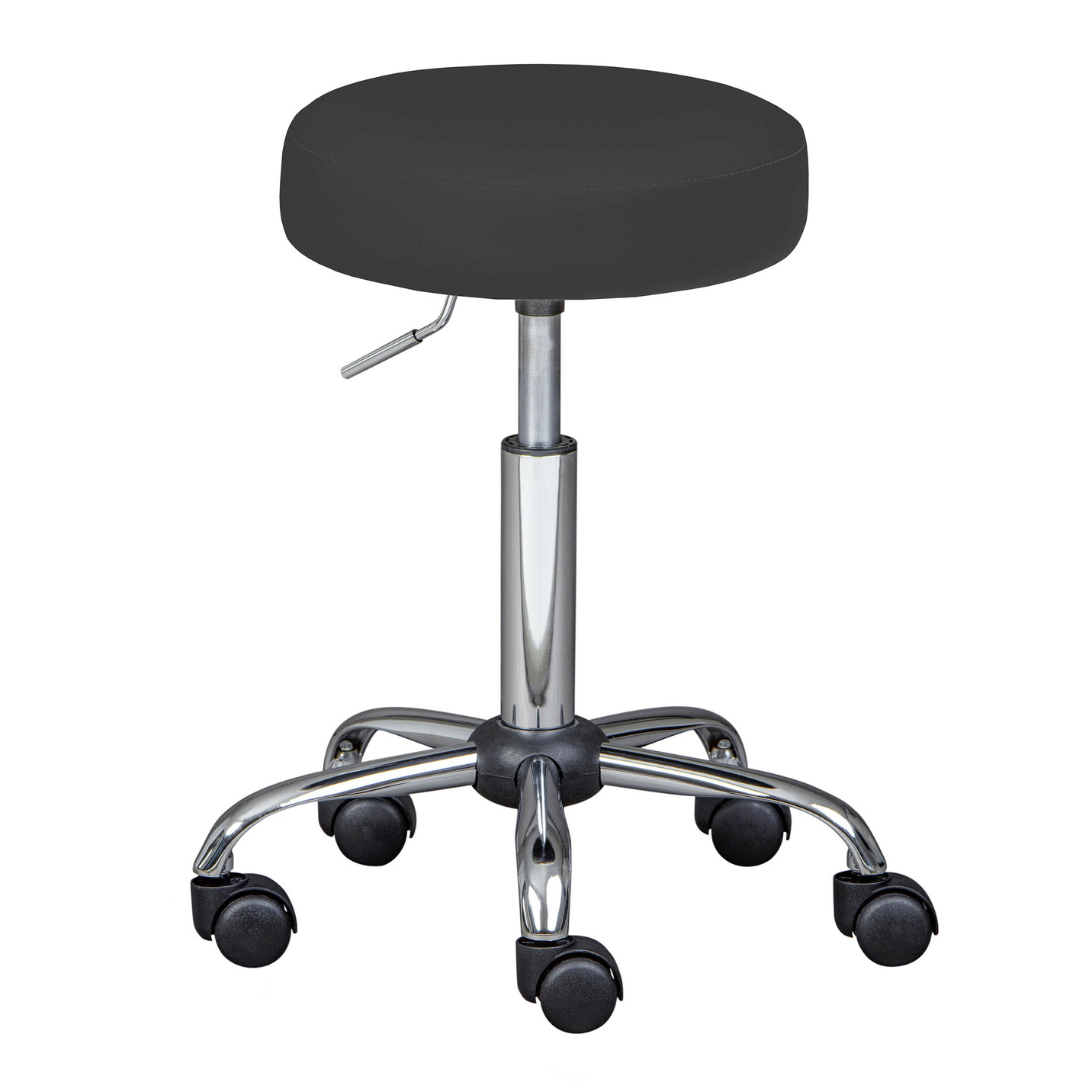 Drehhocker mit chromfabenem Gestell