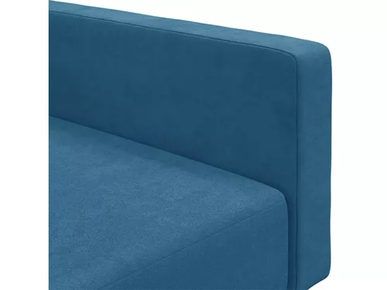 Canapé-lit à 2 places avec repose-pied bleu velours