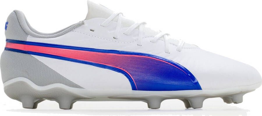 Puma Kin Match voetbalschoenen wit kobaltblauw lichtgrijs Imitatieleer 36