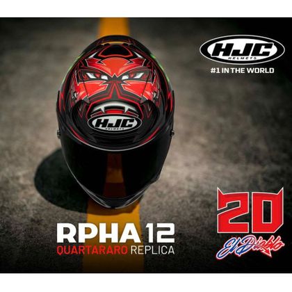 Casque Hjc RPHA 12 - QUARTARARO REPLICA - Noir / Rouge