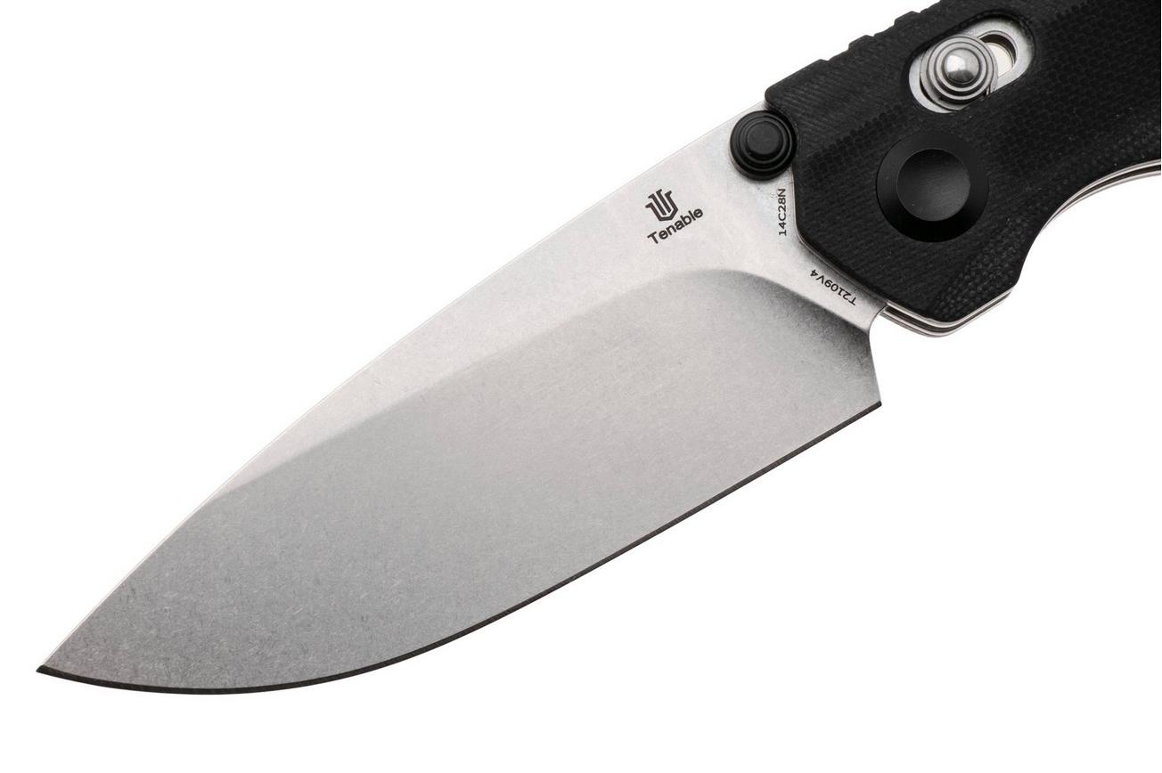 Tenable Knives Raven T2109V4 Stonewashed 14C28N, Black G10, zakmes, Black Bird Blades design