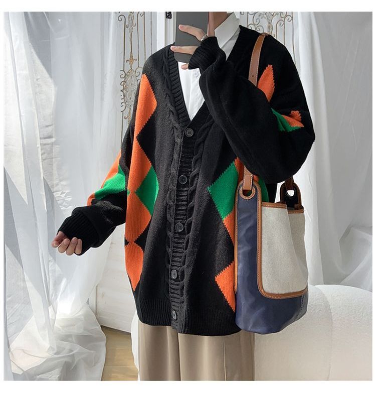 Freehop - Color Block Cardigan met lange mouwen