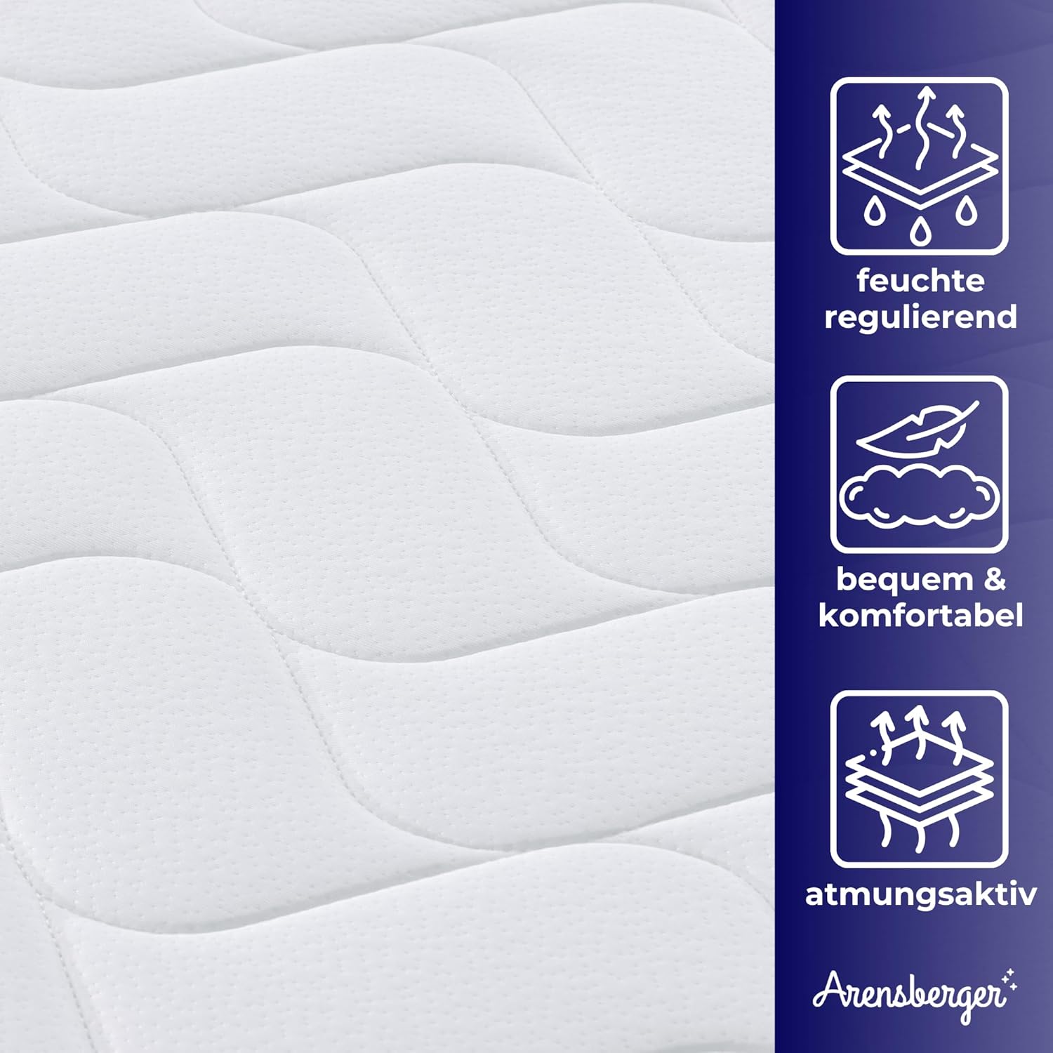 Arensberger JANA Matratze 140x200 cm | Taschenfederkernmatratze 20 cm mit 2 cm NANOCELL® Gelschaum | 7-Zonen Härtegrad H3 | Federkernmatratze punktelastisch, Rollmatratze | Öko-Tex Zertifiziert