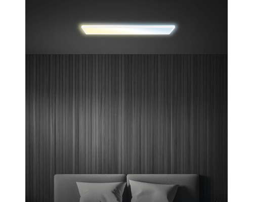 Dimbaar LED-paneel, 36W, 4800 lm, CCT verstelbaar, wit, 20x98 cm, slank design + afstandsbediening + achtergrondverlichting + nachtlampfunctie