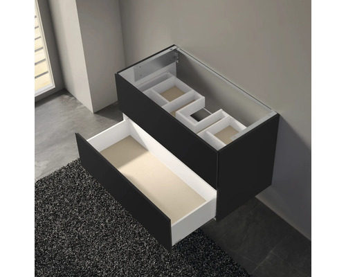 KEUCO X-Line wastafelmeubel, afmetingen (B x H x D): 100 x 60,5 x 49 cm, frontkleur: vulkaanmat, 33173970000