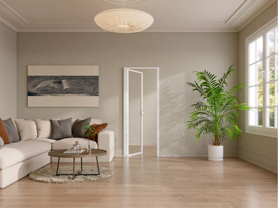 Bloc porte réversible en aluminium et verre trempé - H204 x L73 cm - Blanc - LOXTON