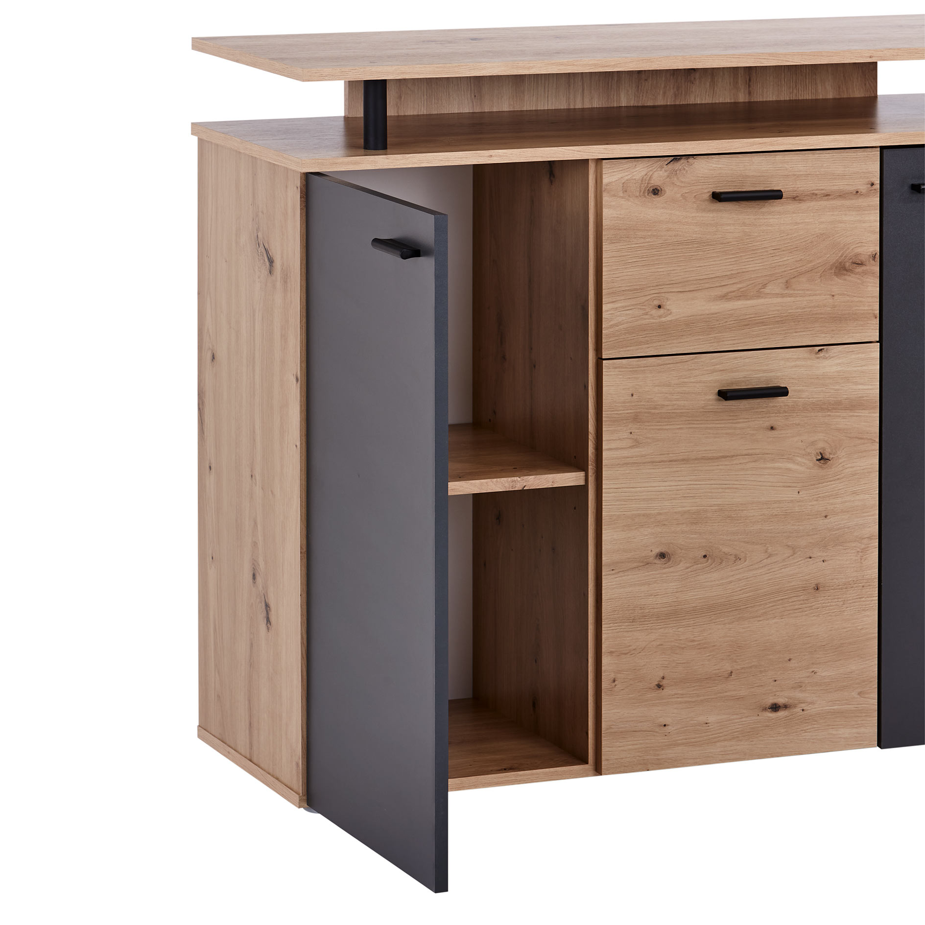 Kommode - Artisan Eiche-anthrazit - ein Schubkasten - 117 cm