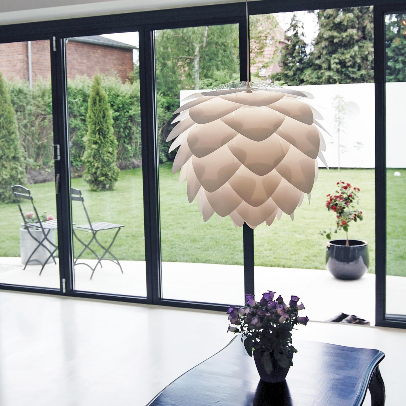 Hanglamp Silvia Ø32 cm koordset zwart Brushed Brass