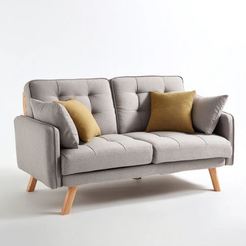 2-Sitzer-Sofa Stoffpolster 150x80x85 cm - Hellgrau - Skandinavisches Design