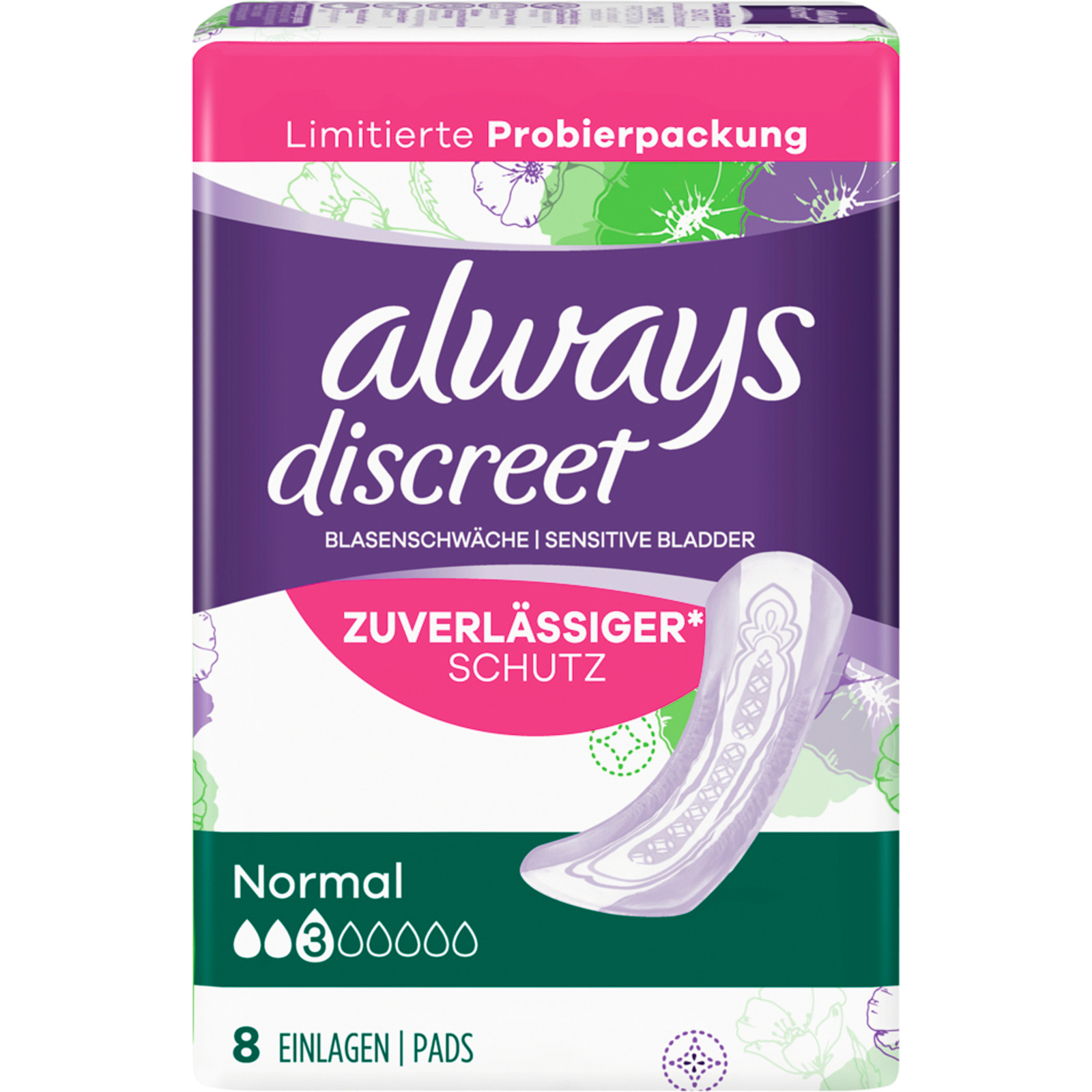 Always Discreet Inkontinenz Einlagen Normal 8 Stück