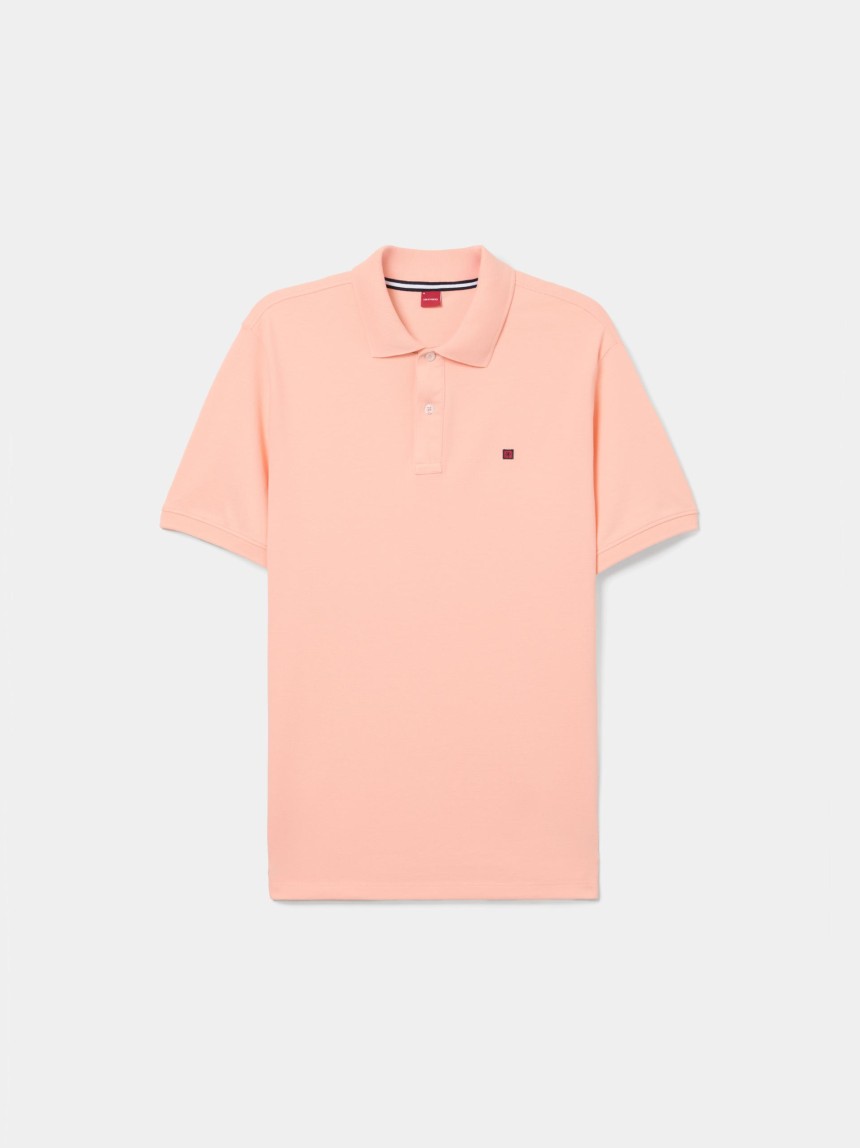 Polo de manga curta em algodão