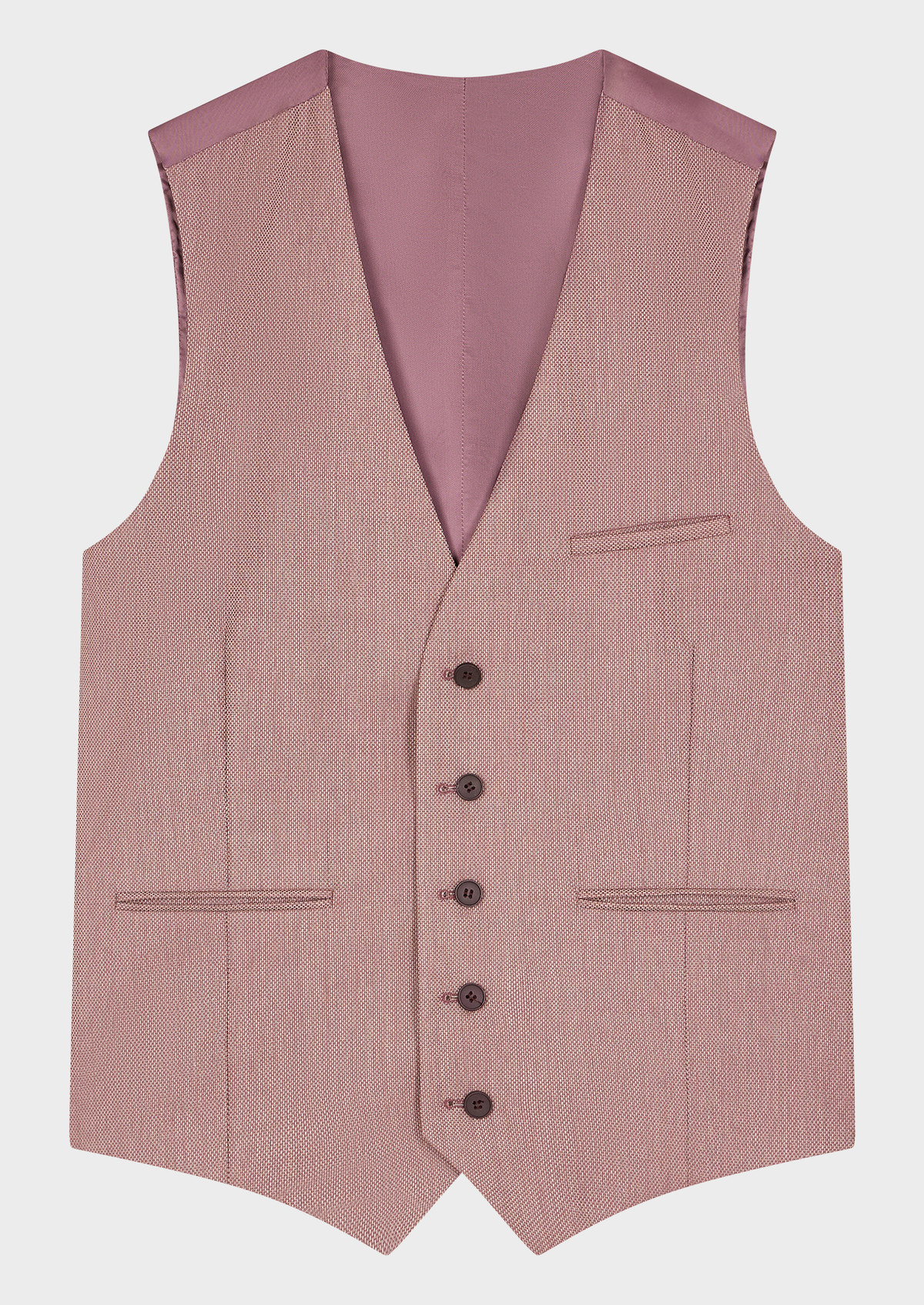 Gilet de costume en laine unie rose