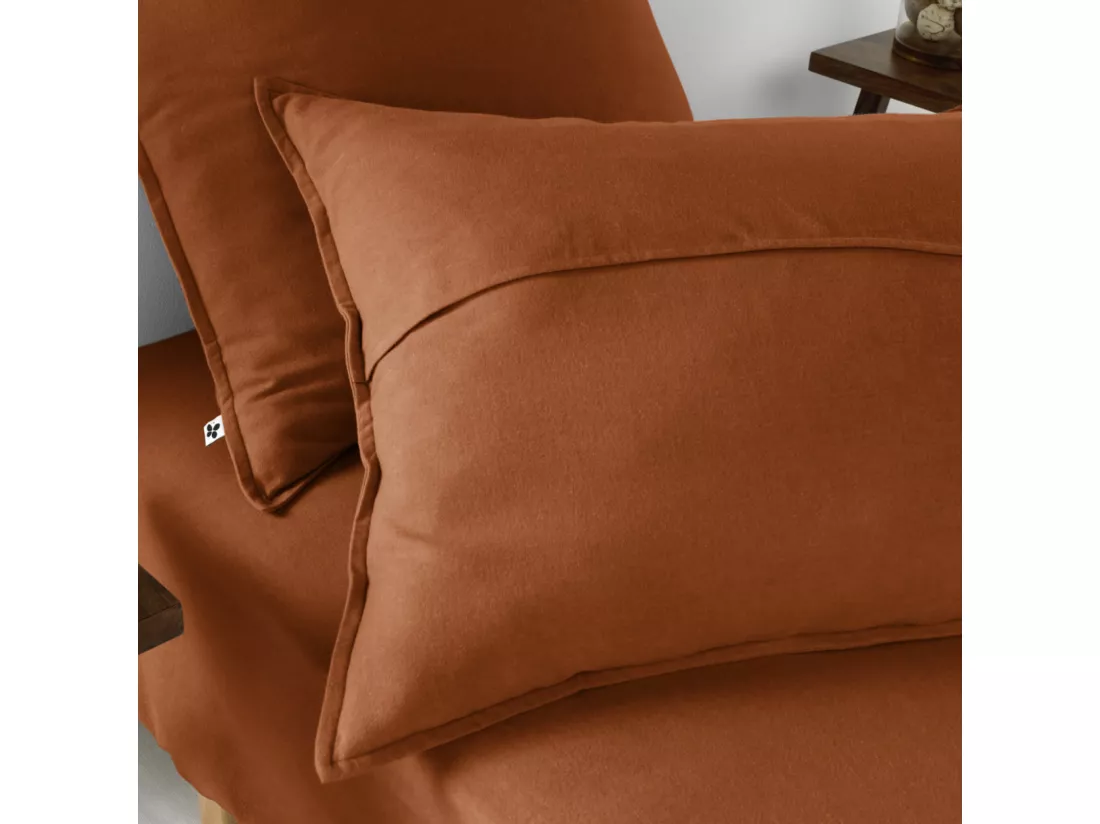 Parure de lit flanelle orange 260x240 cm