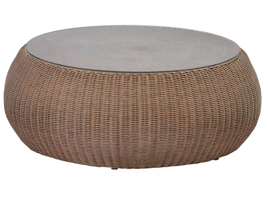 Salon de jardin en résine tressée marron : canapé, 2 fauteuils et table basse - WHITEHEAVEN de MYLIA
