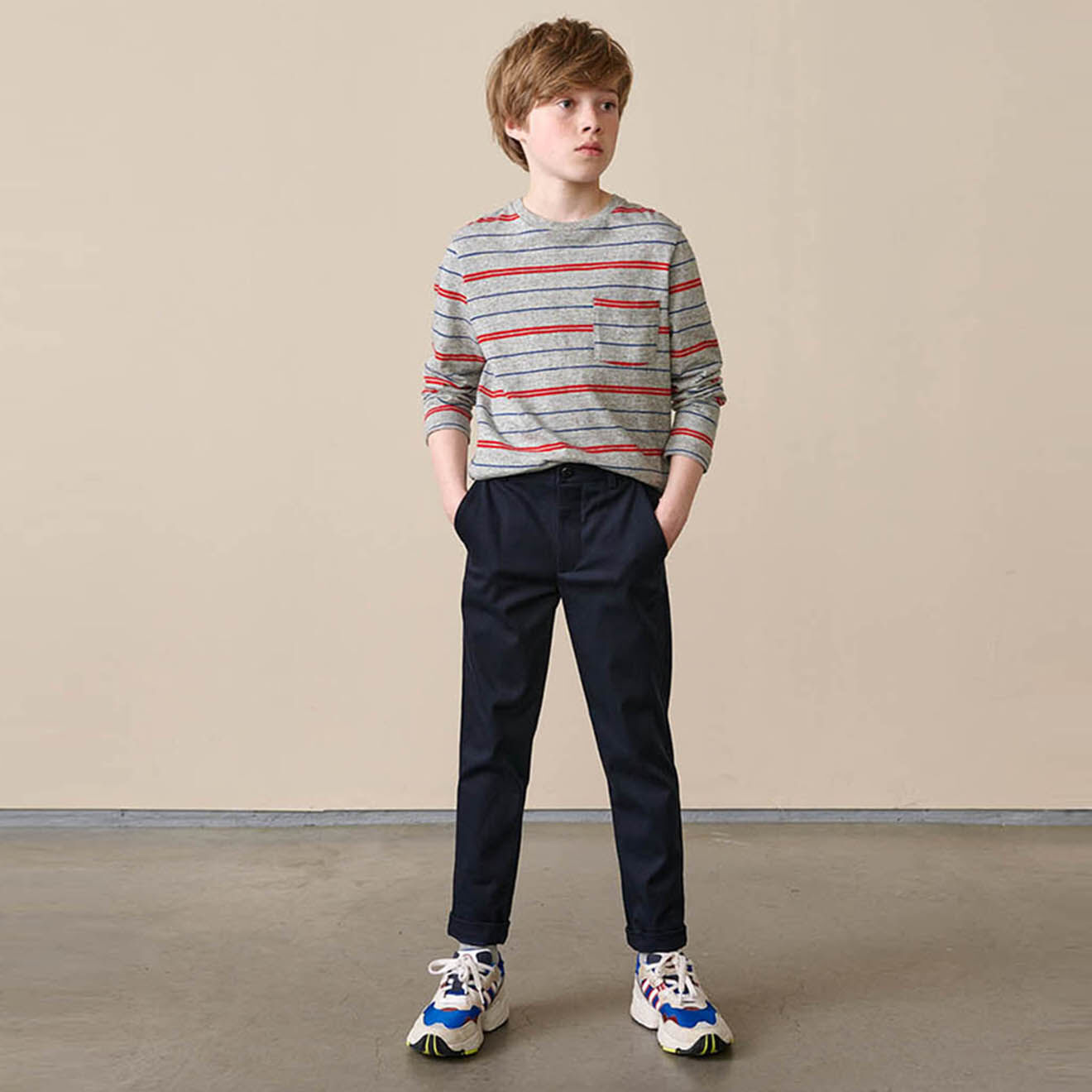Bellerose Pantalon classique Perry coupe droite bleu marine