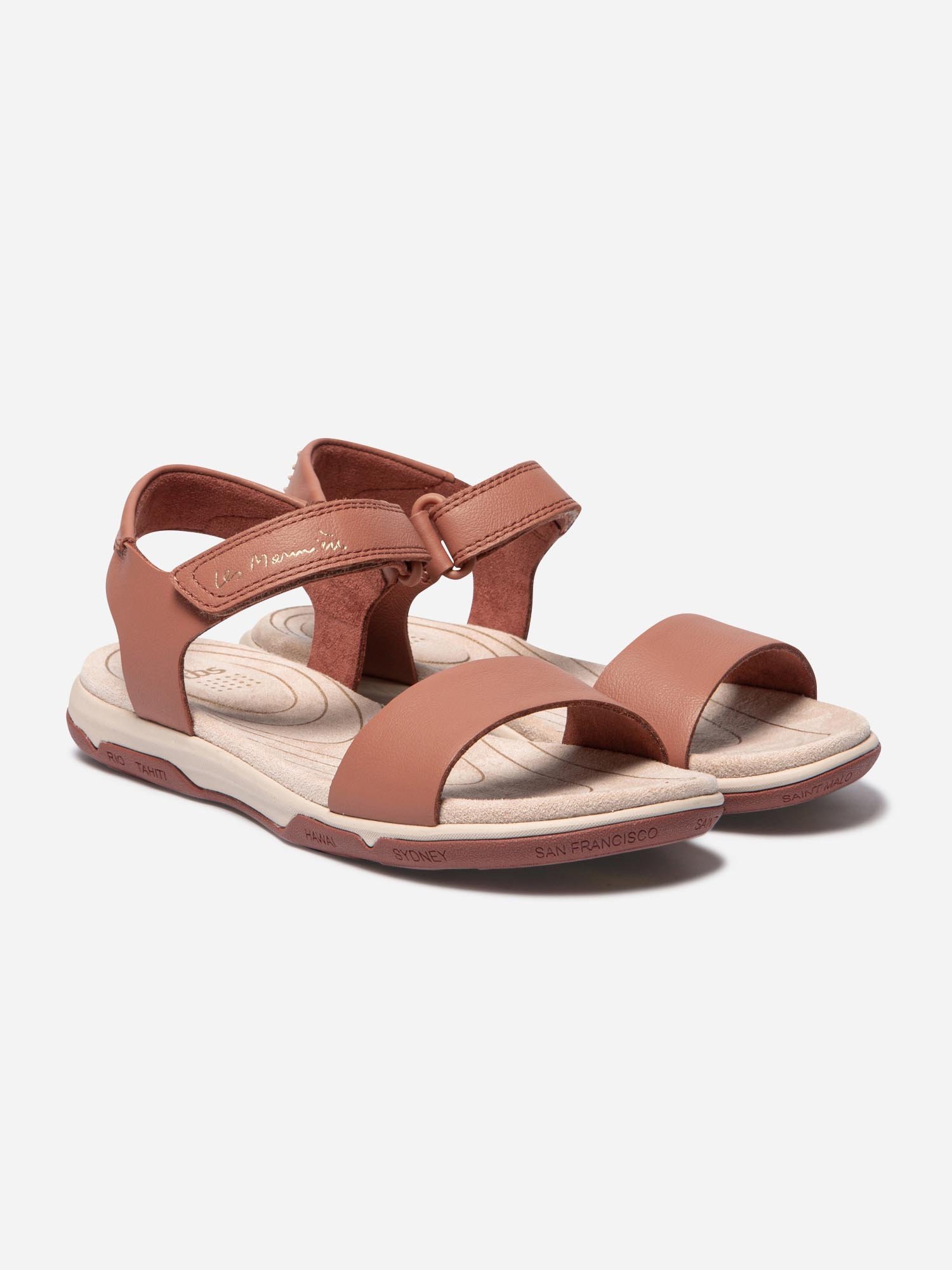 Sandales Femme Légères Cuir Orange
