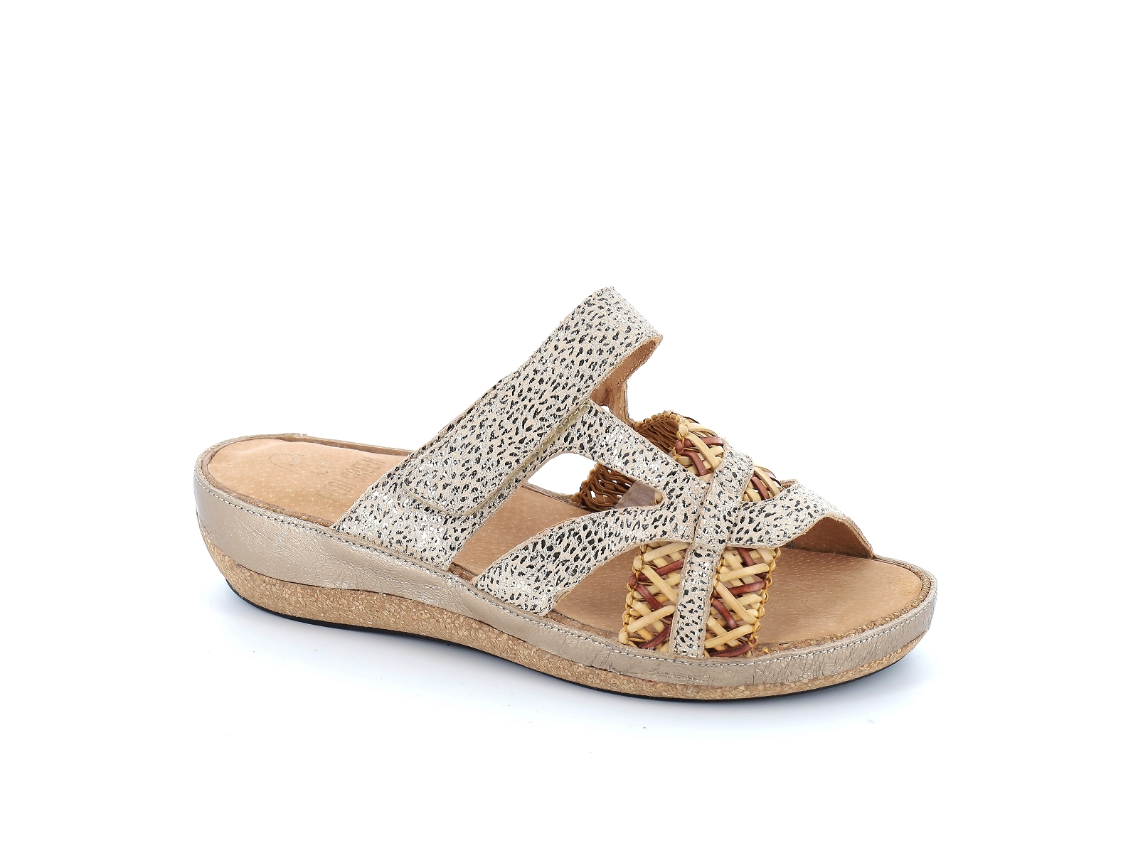 P brand-CORK Cuir Beige Metal